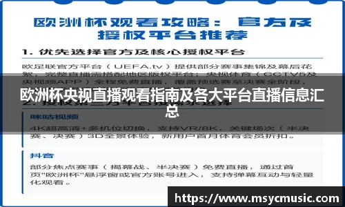 欧洲杯央视直播观看指南及各大平台直播信息汇总